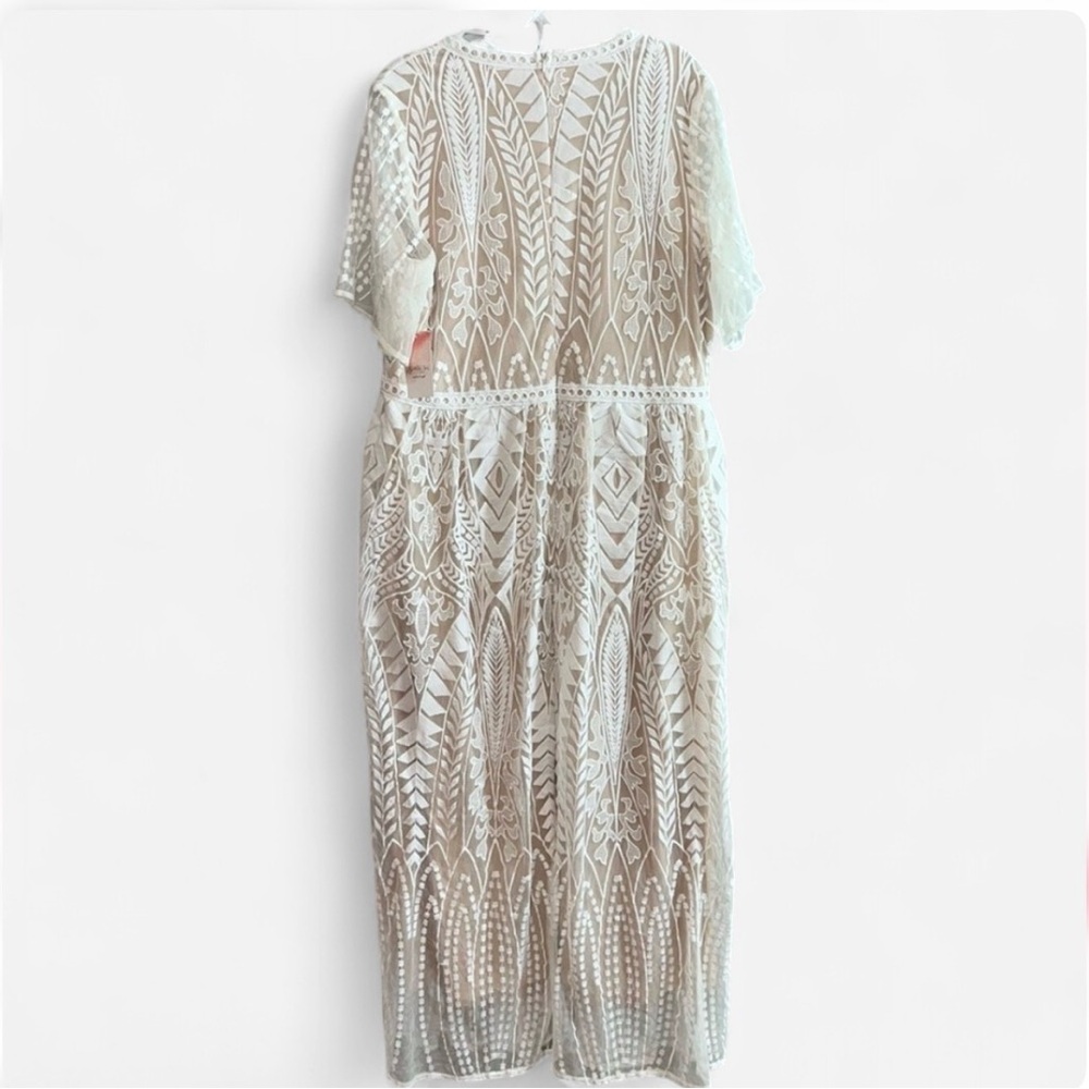 NWT A Beautiful Soul Arula White Lace Maxi Dress - Plus 1X - Picture 2 of 7